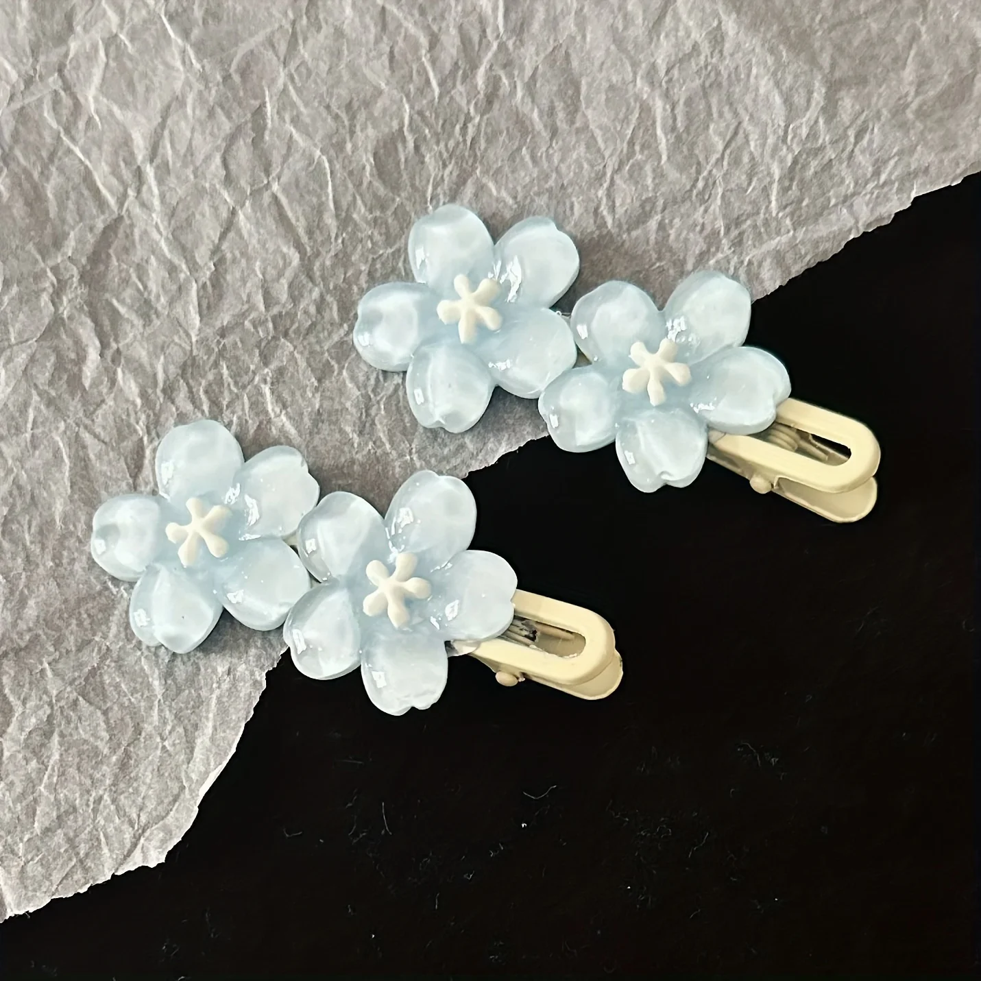 1pc/2pcs Five-petal Colorful Duck Clip, Women's Flower Pattern Hair Accessories, Women's Hair Clip, Suitable for