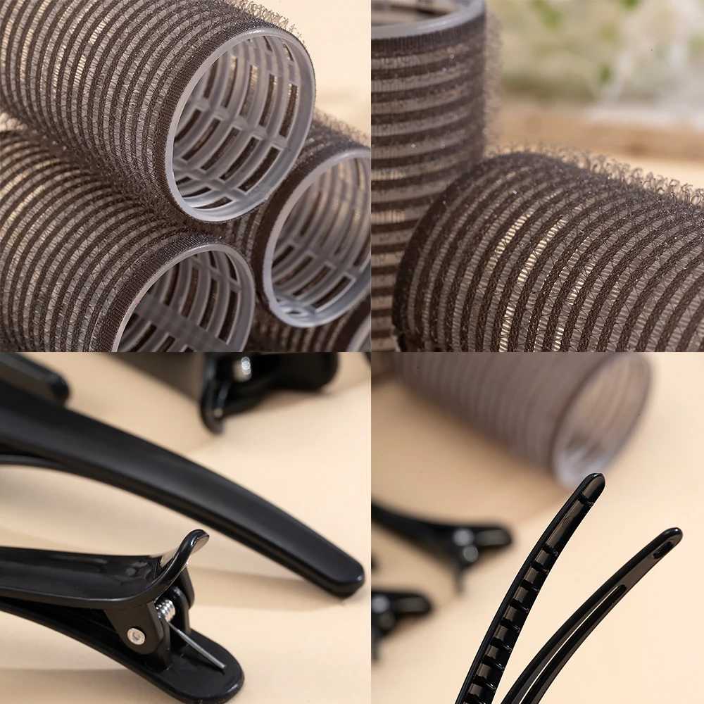 24pcs/Set Self Grip Hair Rollers No Heat Hair Clip Curlers Heatless Curls Hair Bangs Volume Self-adhesive Hook DIY Styling Tools