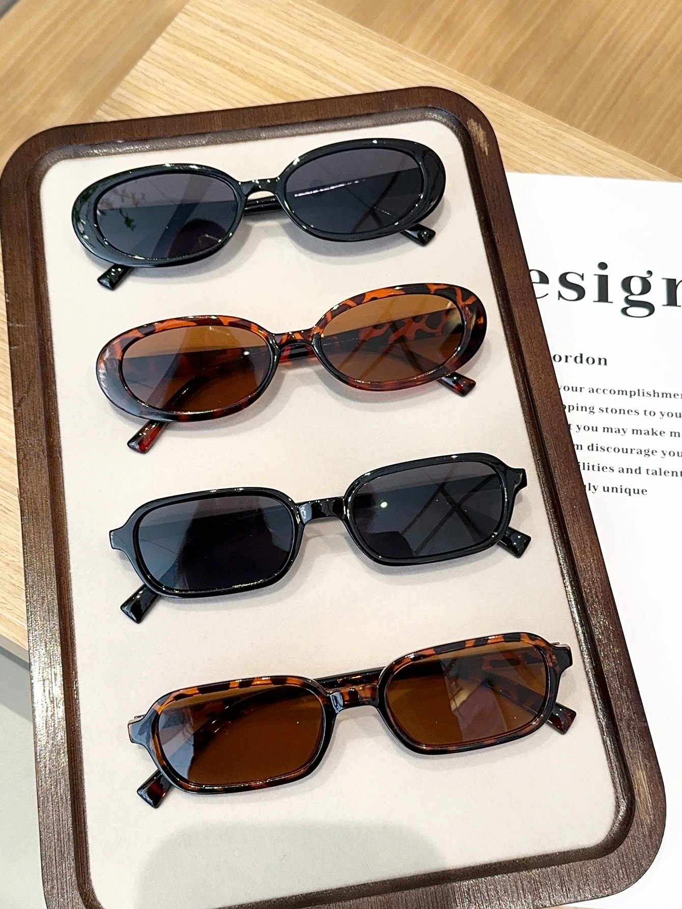 1PC/4Pcs Fashionable Mixed Glasses Set, Oval Glasses, Chic Black, Tortoise Shell Glasses, Suitable for Daily Wear