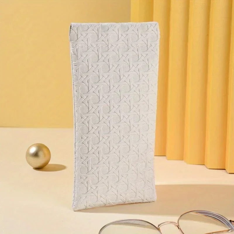 Portable Squeeze Top Sunglass Case - Leather Soft Sunglasses Case Easy To Use Eyeglasses Case Pouch