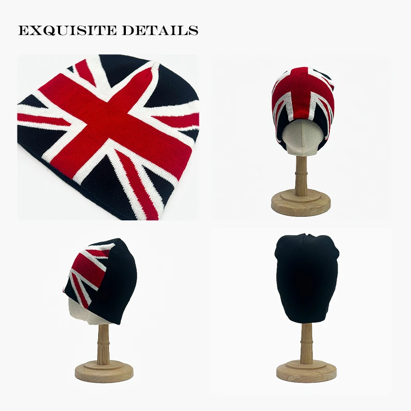 Warm Casual Fashion Personal Beanies Rap Versatile Outdoor Street New Men Women European Style Jacquard Union Jack Knitted Hats