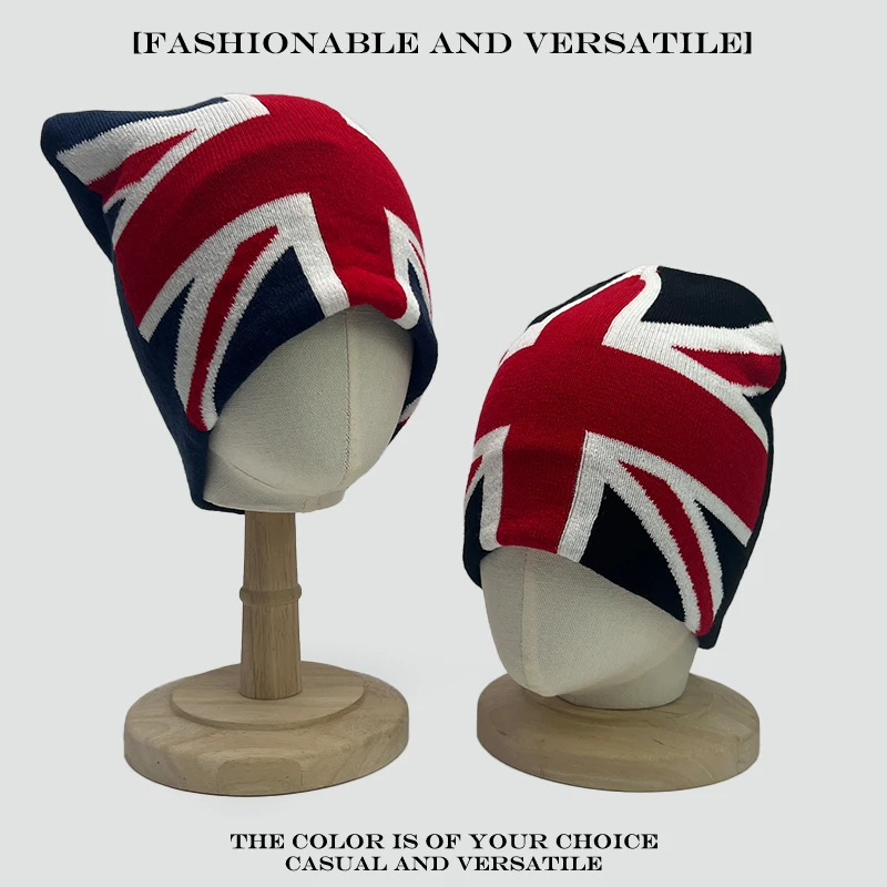 Warm Casual Fashion Personal Beanies Rap Versatile Outdoor Street New Men Women European Style Jacquard Union Jack Knitted Hats