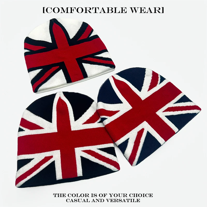 Warm Casual Fashion Personal Beanies Rap Versatile Outdoor Street New Men Women European Style Jacquard Union Jack Knitted Hats