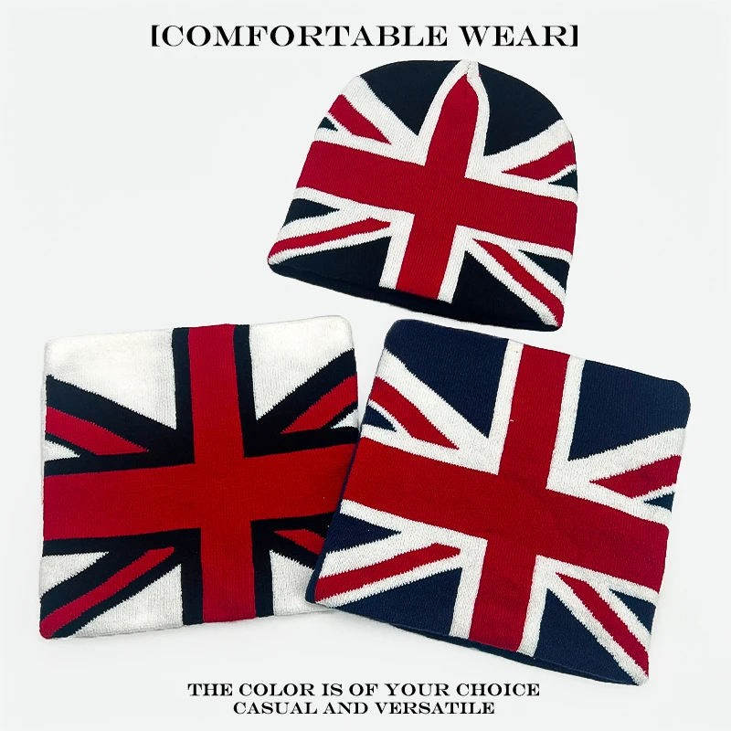 Warm Casual Fashion Personal Beanies Rap Versatile Outdoor Street New Men Women European Style Jacquard Union Jack Knitted Hats