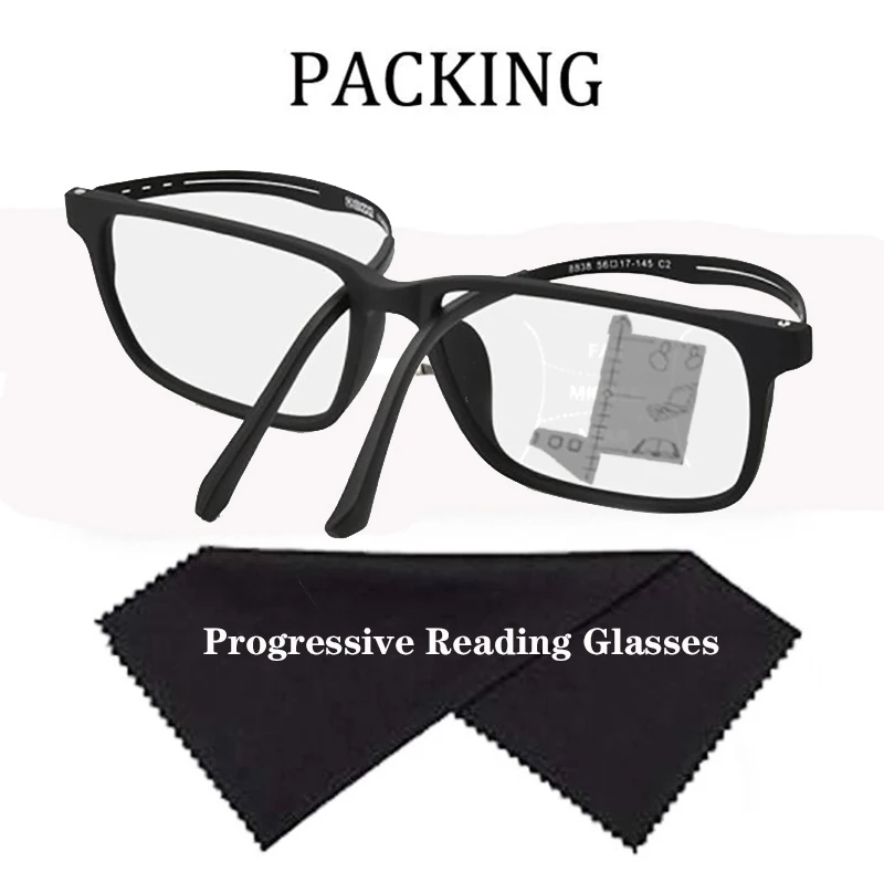 2025 Men's Progressive Multifocal Reading Glasses - Business Titanium Frame Computer Eyewear With Strengths 1.0, 2.0, 3.0
