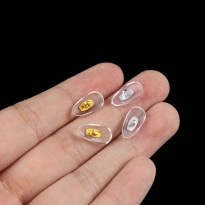 10 Pairs of Silicone Nose Pads with Screws, PVC Mount with Aluminum Core for Glasses, Eyeglass Accessories
