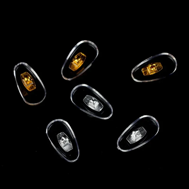 10 Pairs of Silicone Nose Pads with Screws, PVC Mount with Aluminum Core for Glasses, Eyeglass Accessories