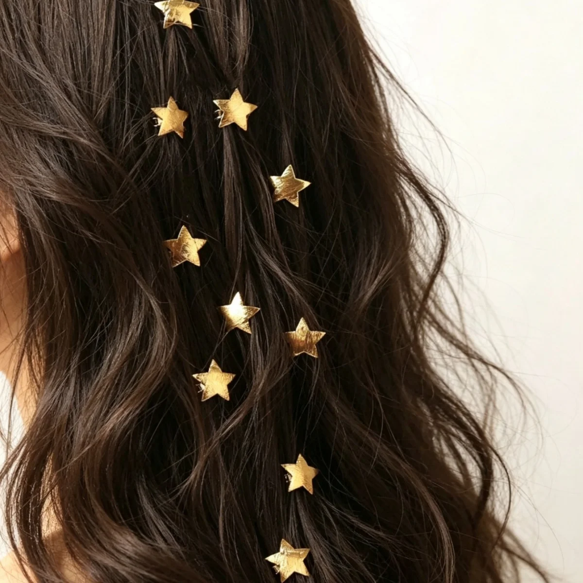 10 pieces of gold and silver star hairpins. Bohemian style hair accessories. Beach style women's hair accessories.