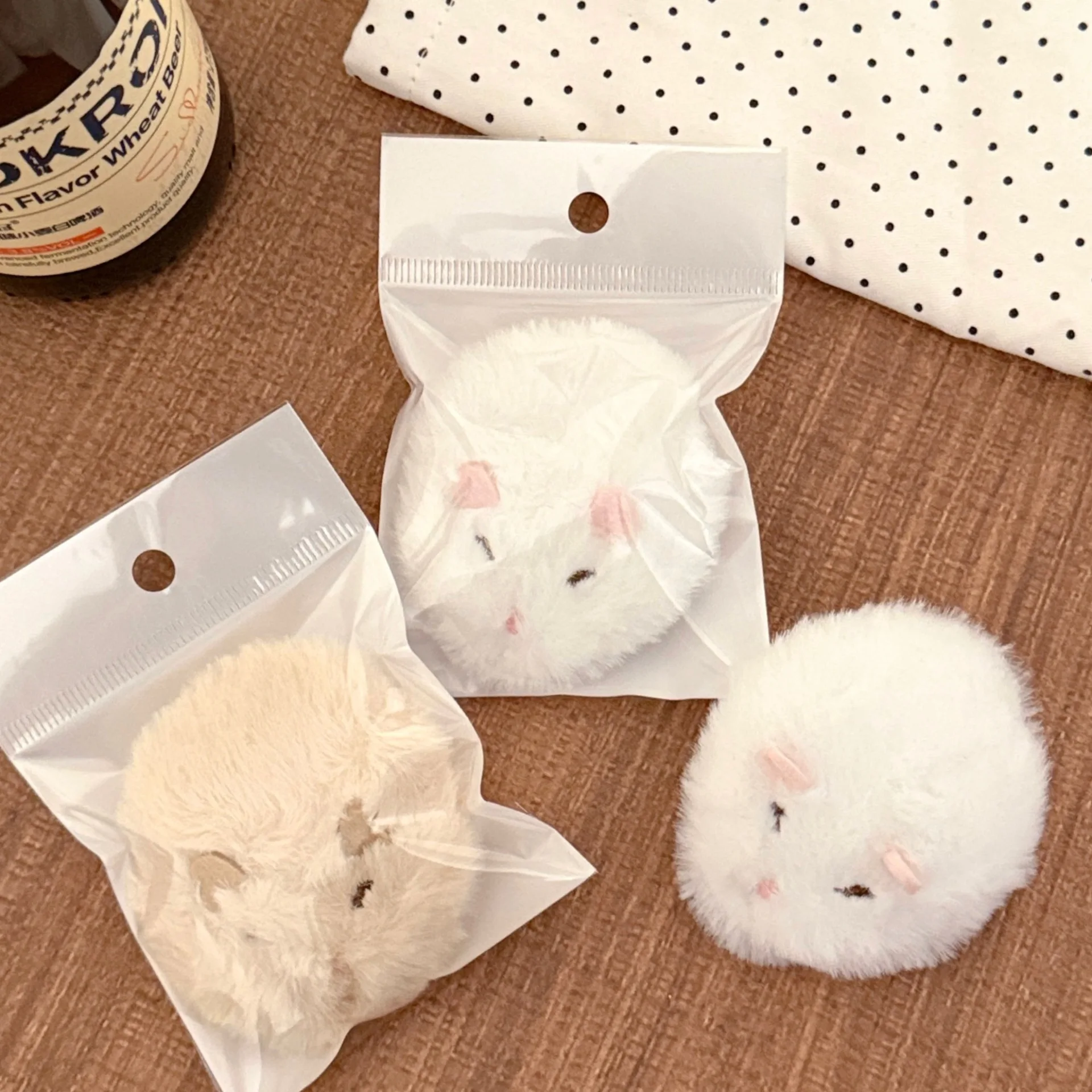 1/2 Pcs Cute Plush Hamster Hair Clip Versatile Fury Hairband Clip Edge Clip Hair Accessories Temperament Shattered Hair Clip