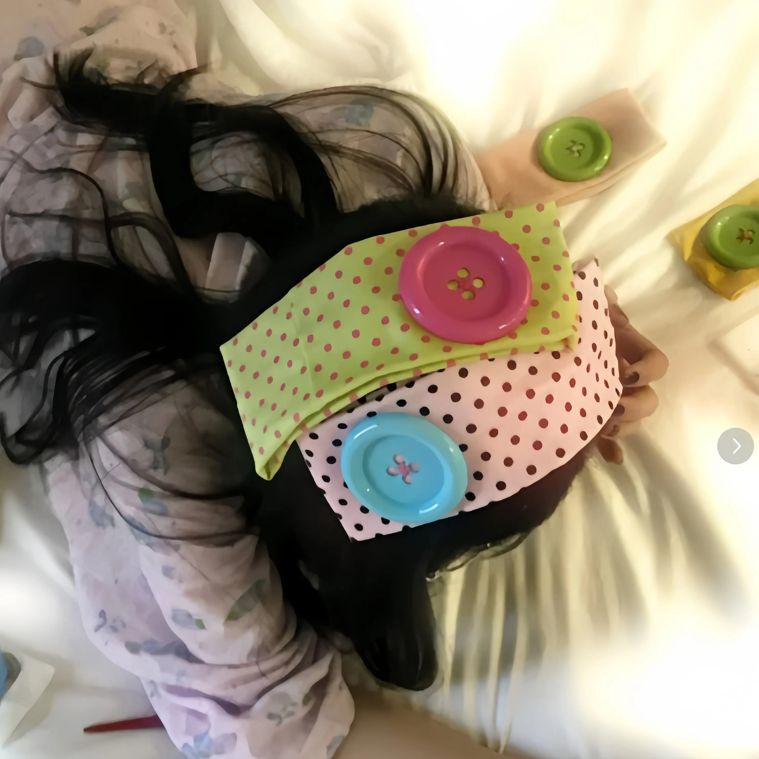 Vintage Women's Polka Dot Button Headband Spicy Girl Ins Y2K Japanese Trendy Headband Sweet Cool Sports Yoga Headband