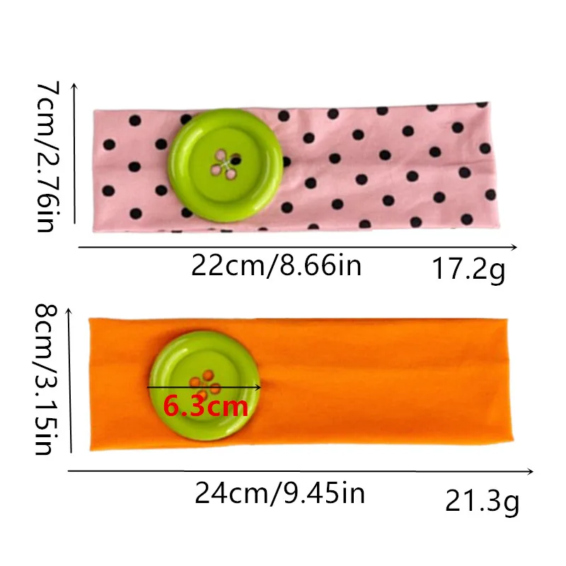 Vintage Women's Polka Dot Button Headband Spicy Girl Ins Y2K Japanese Trendy Headband Sweet Cool Sports Yoga Headband