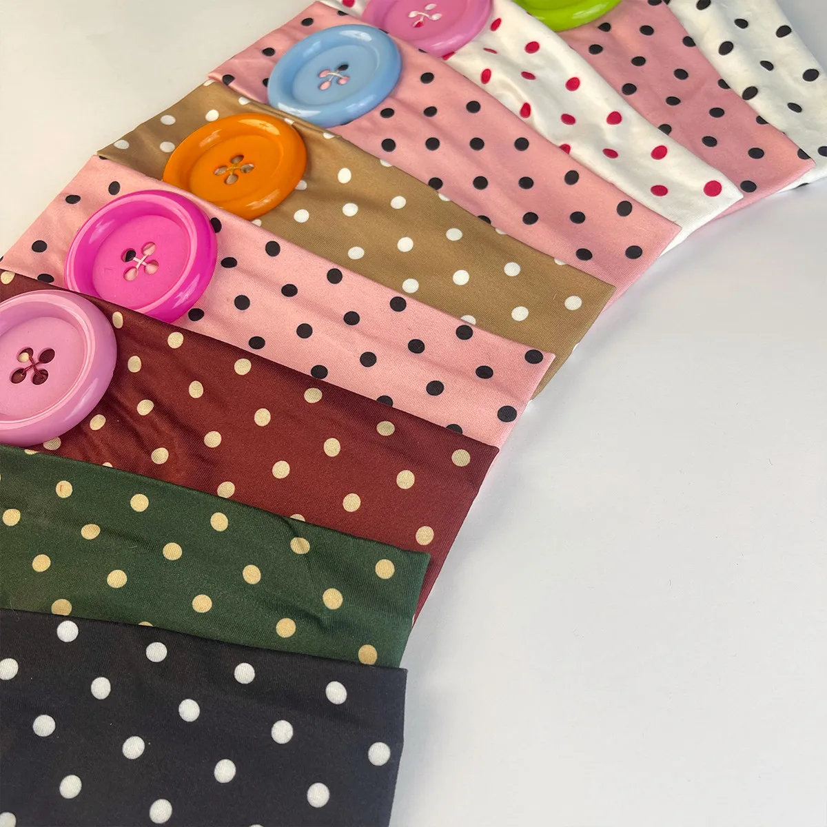 Vintage Women's Polka Dot Button Headband Spicy Girl Ins Y2K Japanese Trendy Headband Sweet Cool Sports Yoga Headband