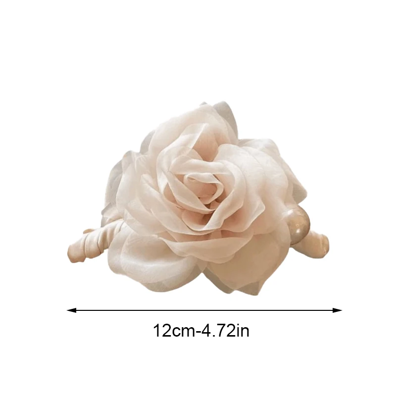 Ultra-Fantasy Large Size Soft Flower Hair Clip for Women Shark Clip 2025 New Fashion Accessory for Back of Head