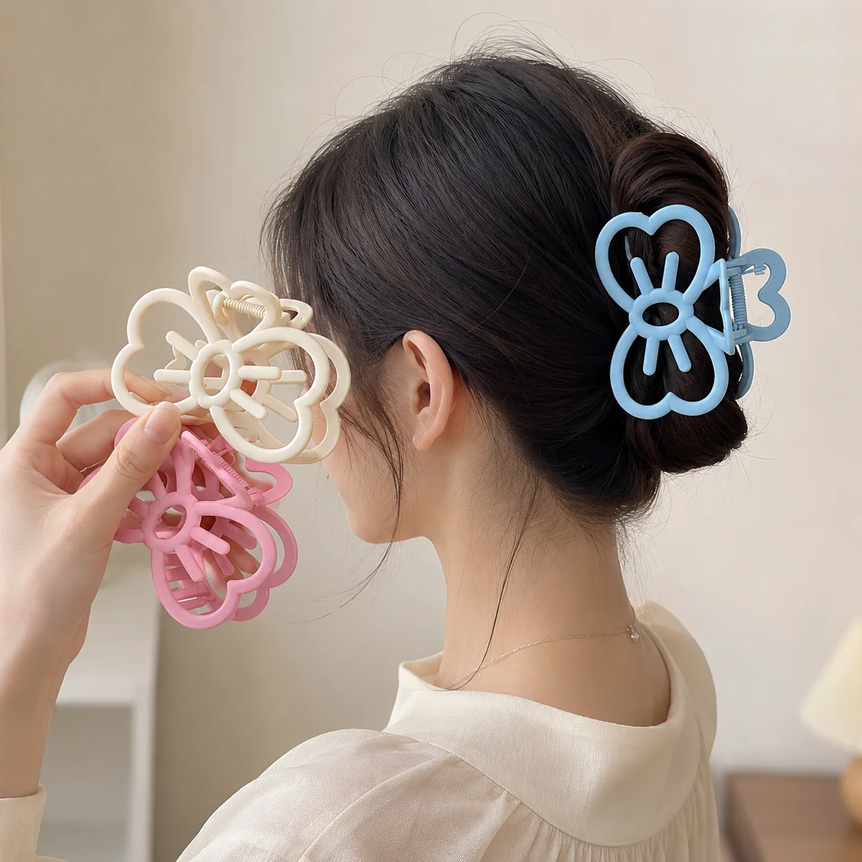 New Candy Color Cat Bow Hair Clip Plastic Claw Clip Fashion Crab Hair Clip For Girls Sweet Hair Claw Women Hair Accessories
