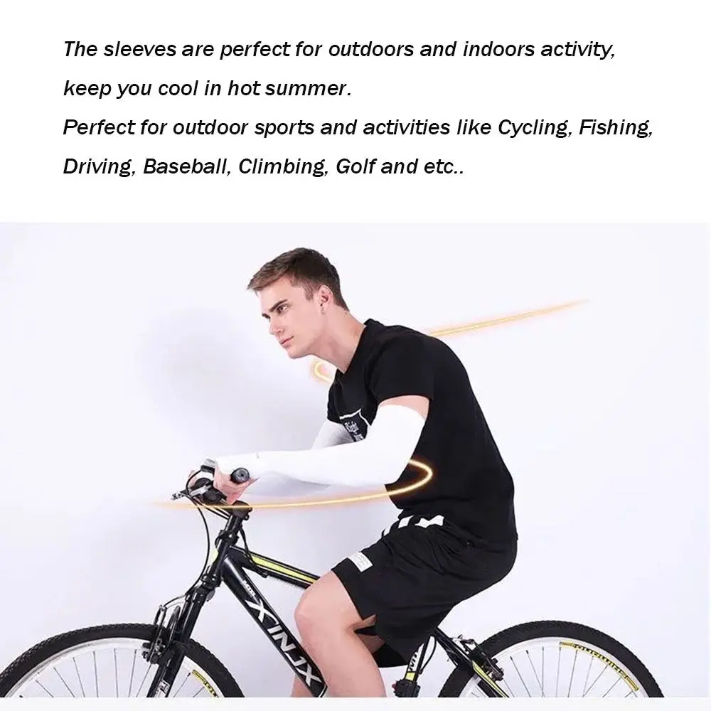 2Pcs Arm Sleeves Warmers Sports Sleeve Sun UV Protection Hand Cover Cooling Warmer Running Fishing Cycling