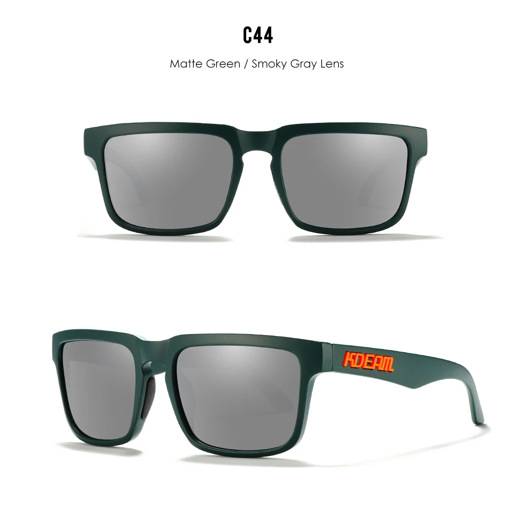 KDEAM Men's Polarized Sunglasses Square Casual Outdoors Sun Glasses Women Unisex Sunglass For Couple With Zipper Case