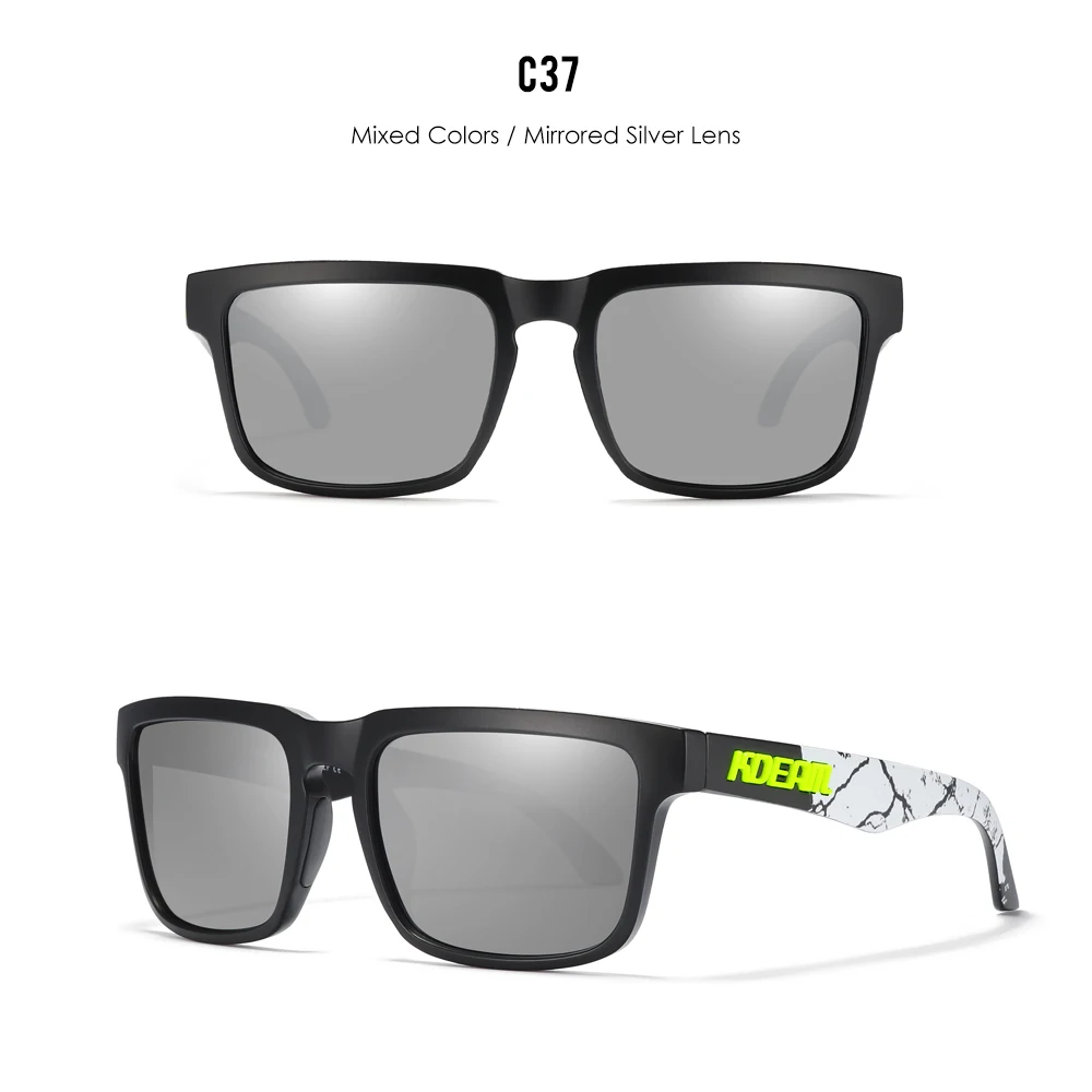 KDEAM Men's Polarized Sunglasses Square Casual Outdoors Sun Glasses Women Unisex Sunglass For Couple With Zipper Case