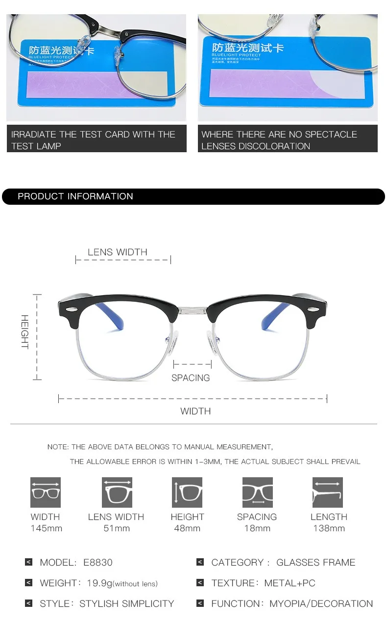 1pcs Men Retro Anti Blue Light Computer Glasses Reading And Gaming Glasses