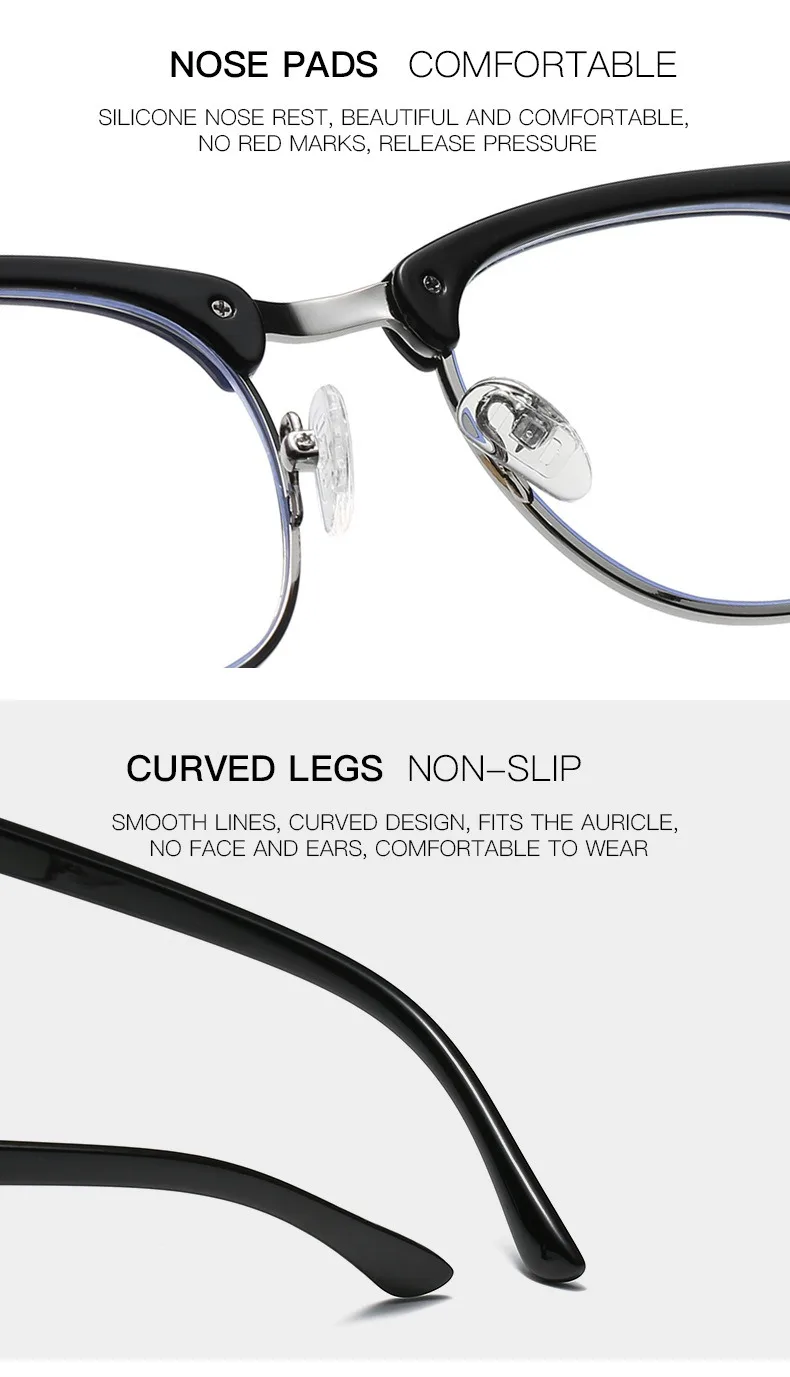 1pcs Men Retro Anti Blue Light Computer Glasses Reading And Gaming Glasses