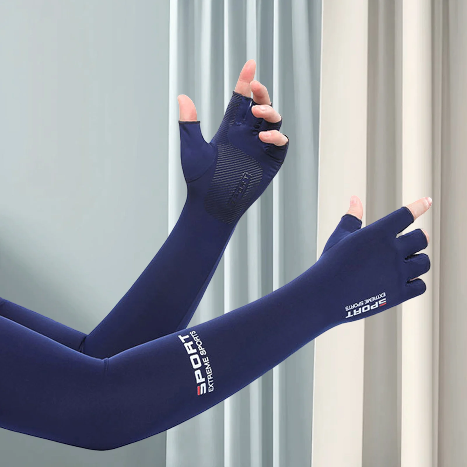 Summer Anti-UV Cooling Ice Silk Arm Sleeves Breathable Stretchy Cover UV Protection Sun Sleeves for Cycling Running Sports