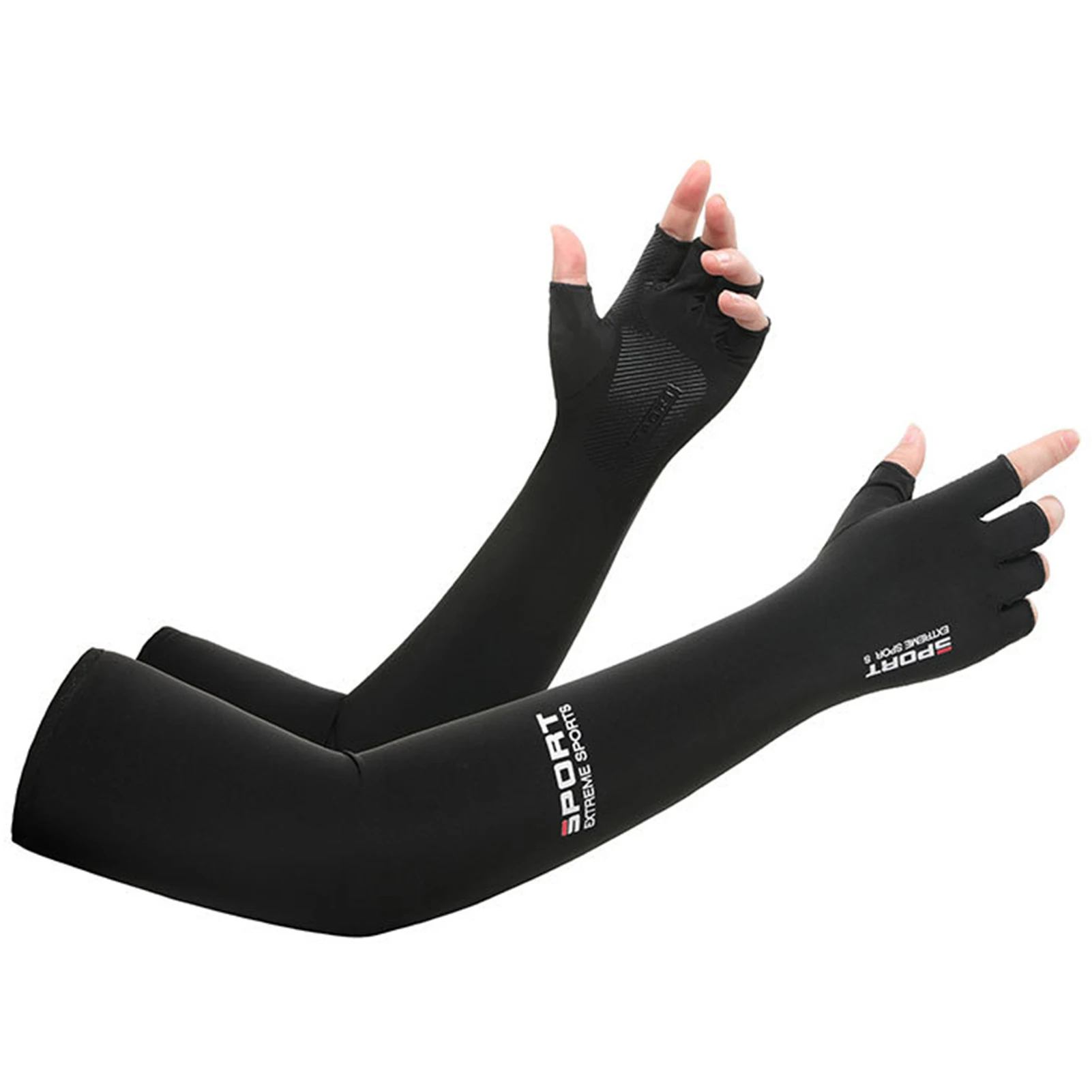 Summer Anti-UV Cooling Ice Silk Arm Sleeves Breathable Stretchy Cover UV Protection Sun Sleeves for Cycling Running Sports