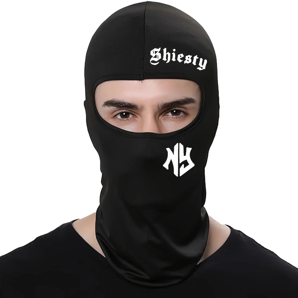 Letter printed men's and women's outdoor cycling face masks, Balaclava hats, windproof and sun protection sun hats