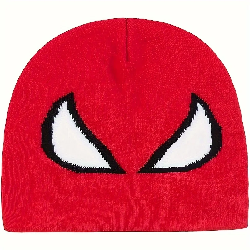 Spider Pattern Anime Cartoon Skeleton Beanie Stretch Knit Hat Warm Women Men Skull Cap