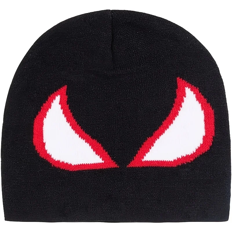 Spider Pattern Anime Cartoon Skeleton Beanie Stretch Knit Hat Warm Women Men Skull Cap
