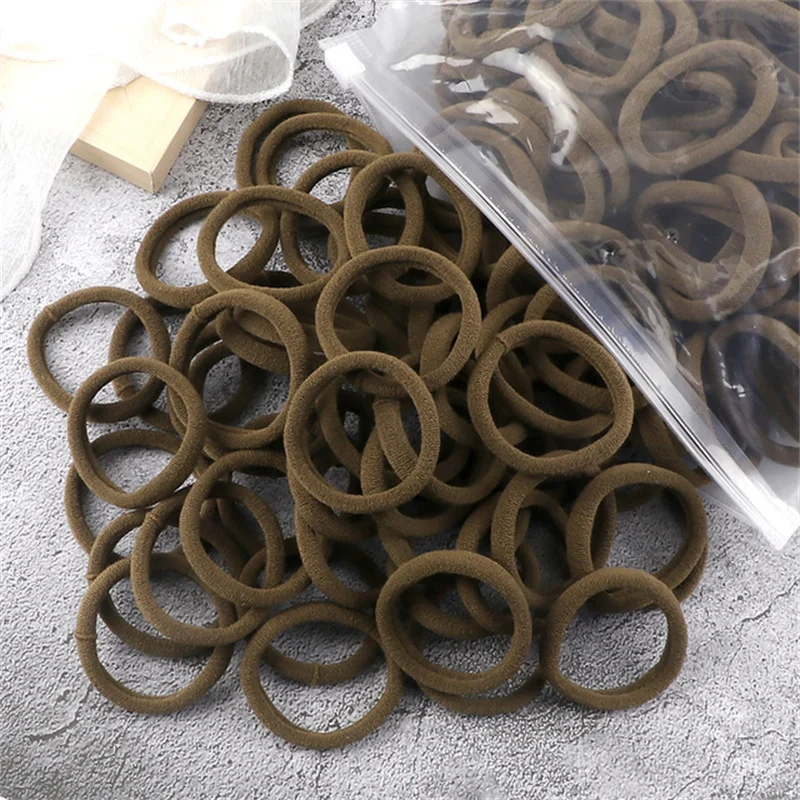 50pcs/set Packing Women Girls Hair Bands Simple Solid Colors Elastic Headband Hair Ropes Ties Hair Accessories Ponytail Holder