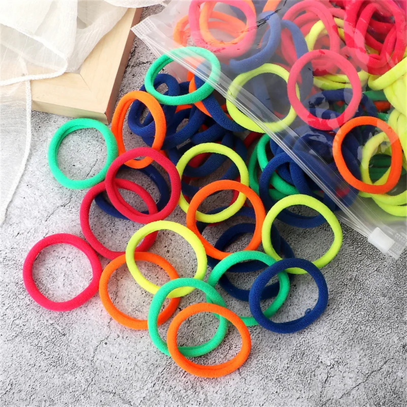 50pcs/set Packing Women Girls Hair Bands Simple Solid Colors Elastic Headband Hair Ropes Ties Hair Accessories Ponytail Holder