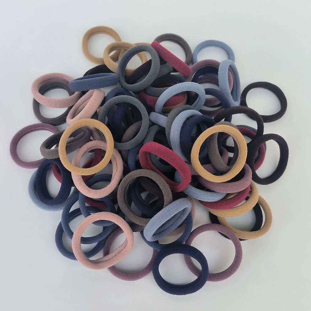 50pcs/set Packing Women Girls Hair Bands Simple Solid Colors Elastic Headband Hair Ropes Ties Hair Accessories Ponytail Holder