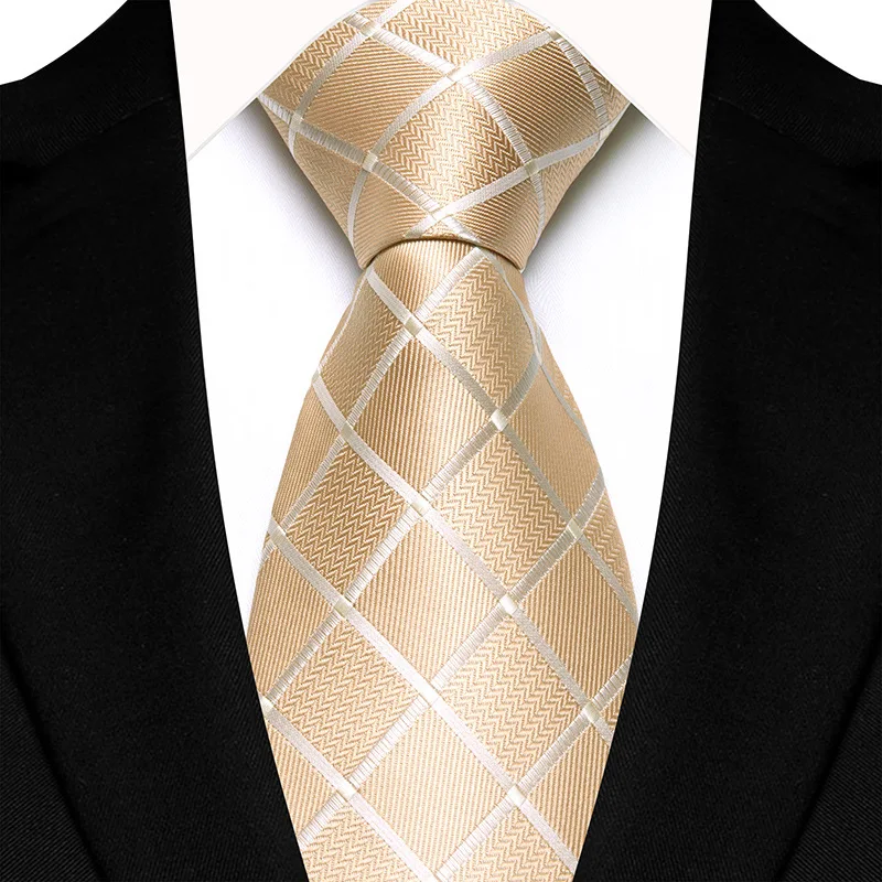 Luxury 8CM Mens Necktie Plaid & Checks Ties For Man Groom Groomsman Jacquard Woven Ascot Formal Business Party Accessories