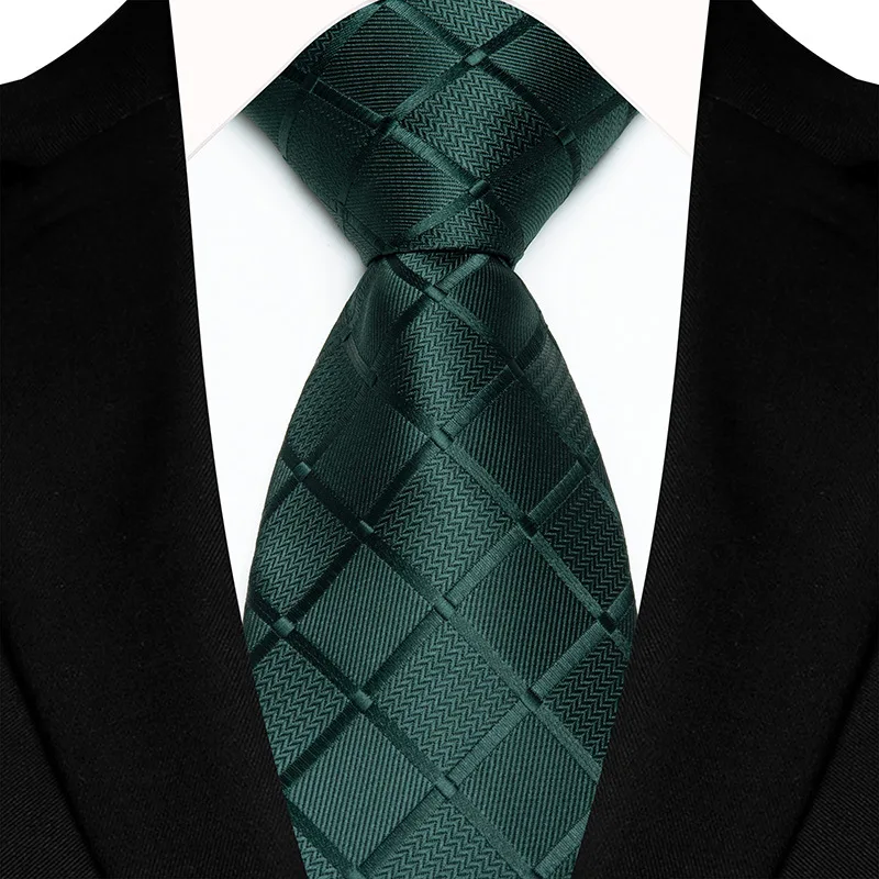 Luxury 8CM Mens Necktie Plaid & Checks Ties For Man Groom Groomsman Jacquard Woven Ascot Formal Business Party Accessories