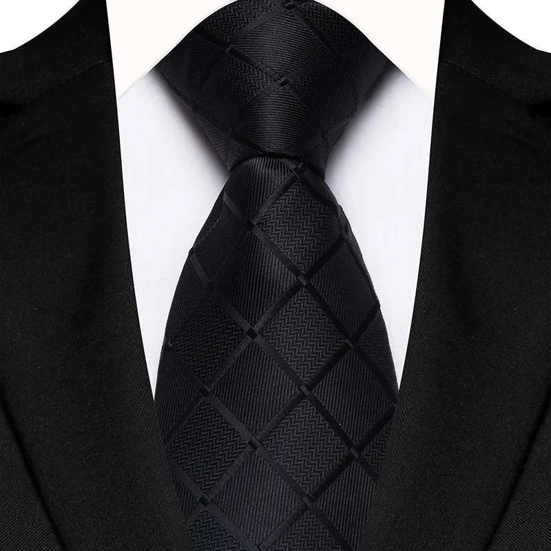 Luxury 8CM Mens Necktie Plaid & Checks Ties For Man Groom Groomsman Jacquard Woven Ascot Formal Business Party Accessories