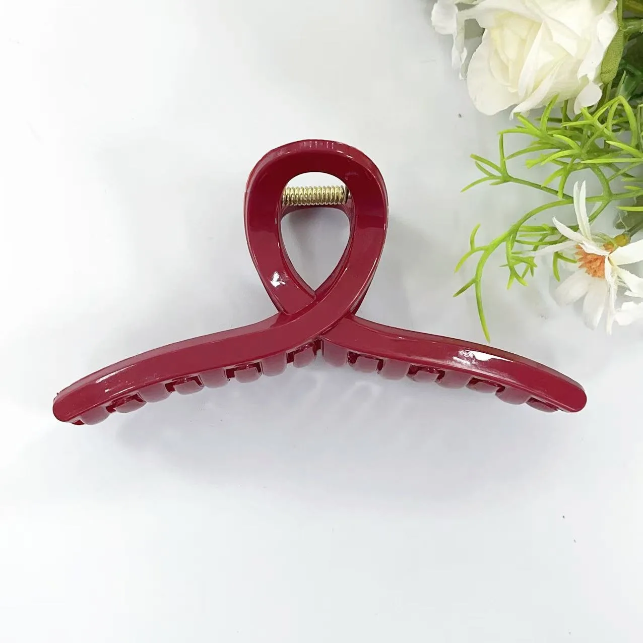 13cm Large Cross Safe Soft Silicone Hair Claw Clips Women's High Elastic Shark Grip Deformable Anti Collision Hair Accessories K