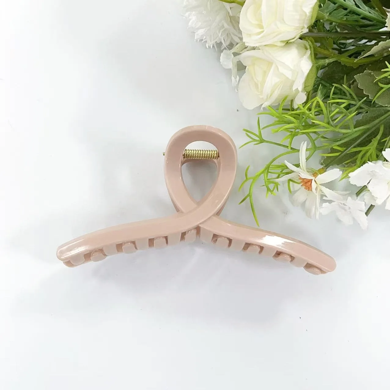 13cm Large Cross Safe Soft Silicone Hair Claw Clips Women's High Elastic Shark Grip Deformable Anti Collision Hair Accessories K
