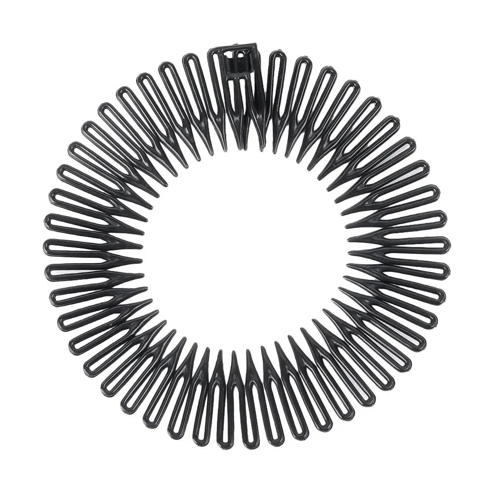 Plastic Full Circle Headbands Hair Hoop Band Clips Hairband Stretch Flexible Comb Teeth Face Wash Fixed Fashion Hair Accessories