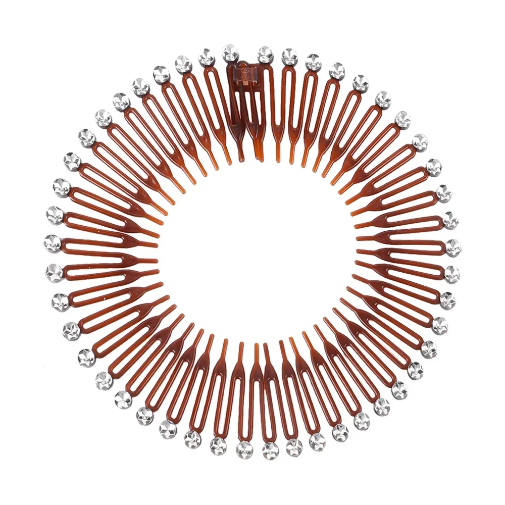 Plastic Full Circle Headbands Hair Hoop Band Clips Hairband Stretch Flexible Comb Teeth Face Wash Fixed Fashion Hair Accessories