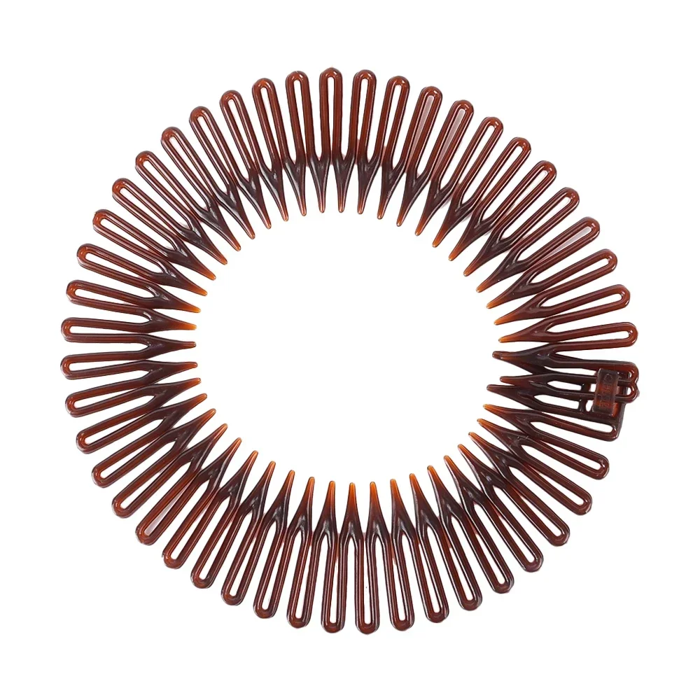 Plastic Full Circle Headbands Hair Hoop Band Clips Hairband Stretch Flexible Comb Teeth Face Wash Fixed Fashion Hair Accessories