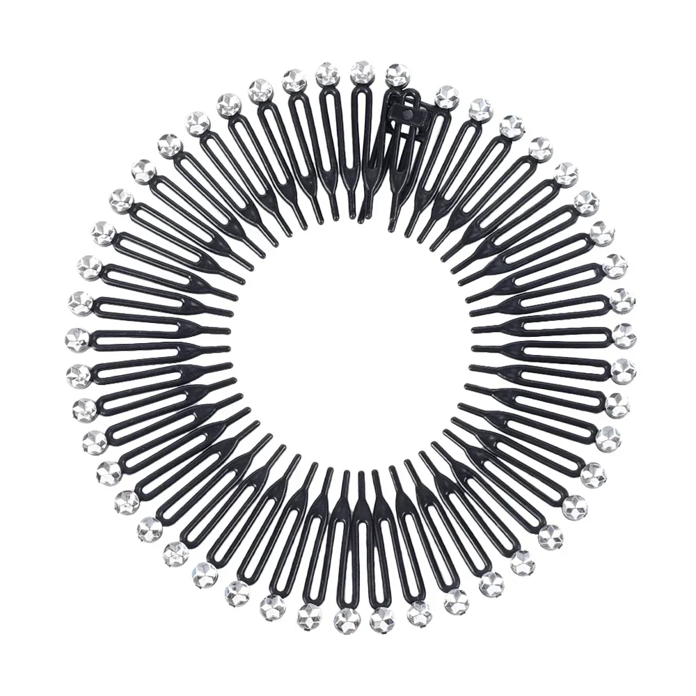 Plastic Full Circle Headbands Hair Hoop Band Clips Hairband Stretch Flexible Comb Teeth Face Wash Fixed Fashion Hair Accessories