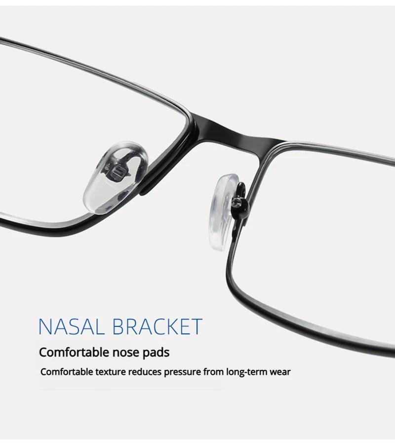 Vintage Metal Square Reading Glasses Men Classic Presbyopic Glasses Male Business Anti-blue Light Eyeglasses