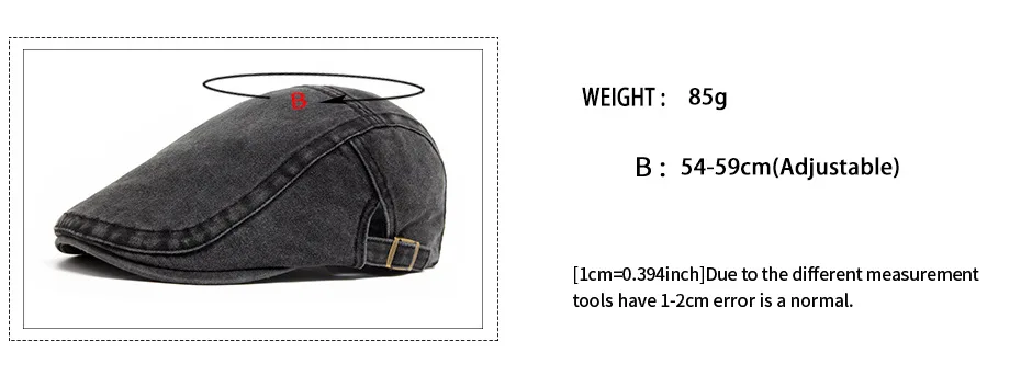 Spring Summer Watered Denim American Casual Retro Beret  Washed Old Street Forward Hat British Painter Newsboy Cap Visor