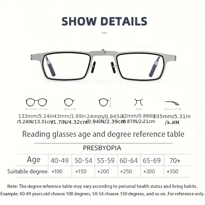 Ultra Thin Rosewood Folding Reading Glasses Portable Ultra-light Finished Eyeglasses Compact With Glasses Case 1.0-4.0