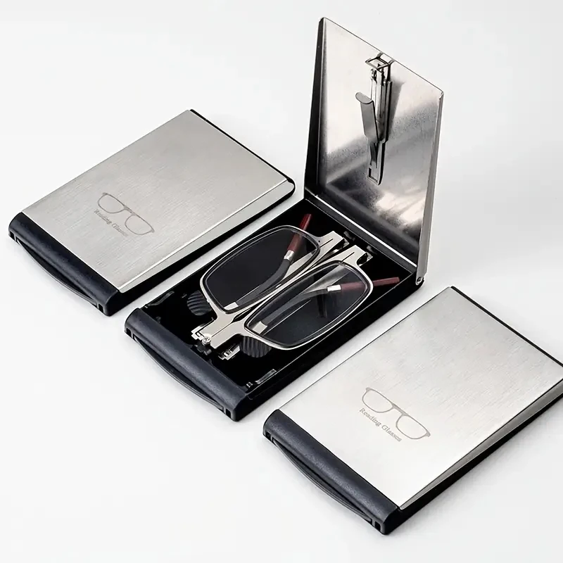 Ultra Thin Rosewood Folding Reading Glasses Portable Ultra-light Finished Eyeglasses Compact With Glasses Case 1.0-4.0
