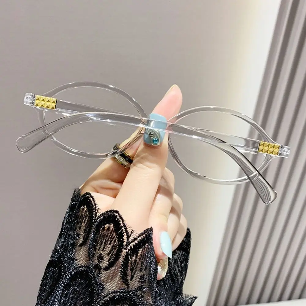 Y2K Retro Oval Frame Glasses Women Female Sweet Cool Eyewear Trend Reading Computer Anti Blue Light Eyeglasses