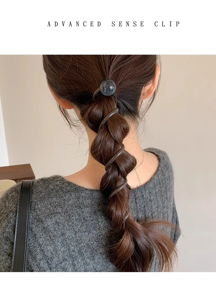 Vintage Ball Heart Straight Elastic Headband For Women Girls Ponytial Holder Hair Tie Scrunchie Hairband Hair Accessories