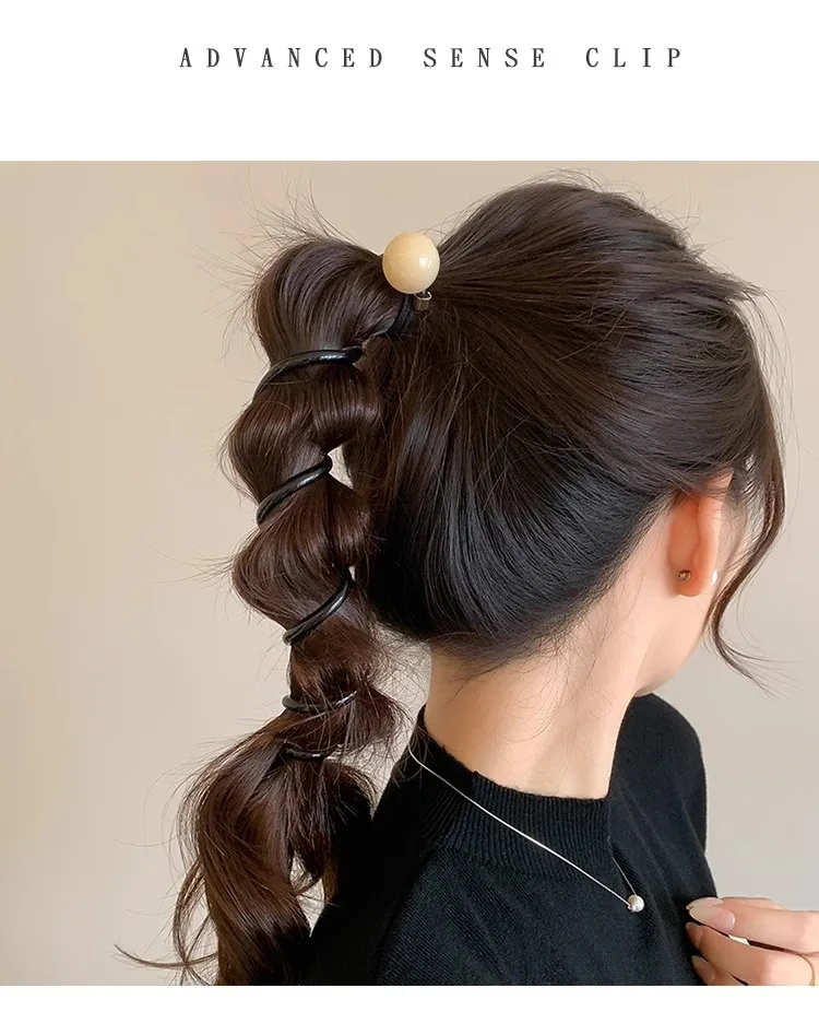 Vintage Ball Heart Straight Elastic Headband For Women Girls Ponytial Holder Hair Tie Scrunchie Hairband Hair Accessories