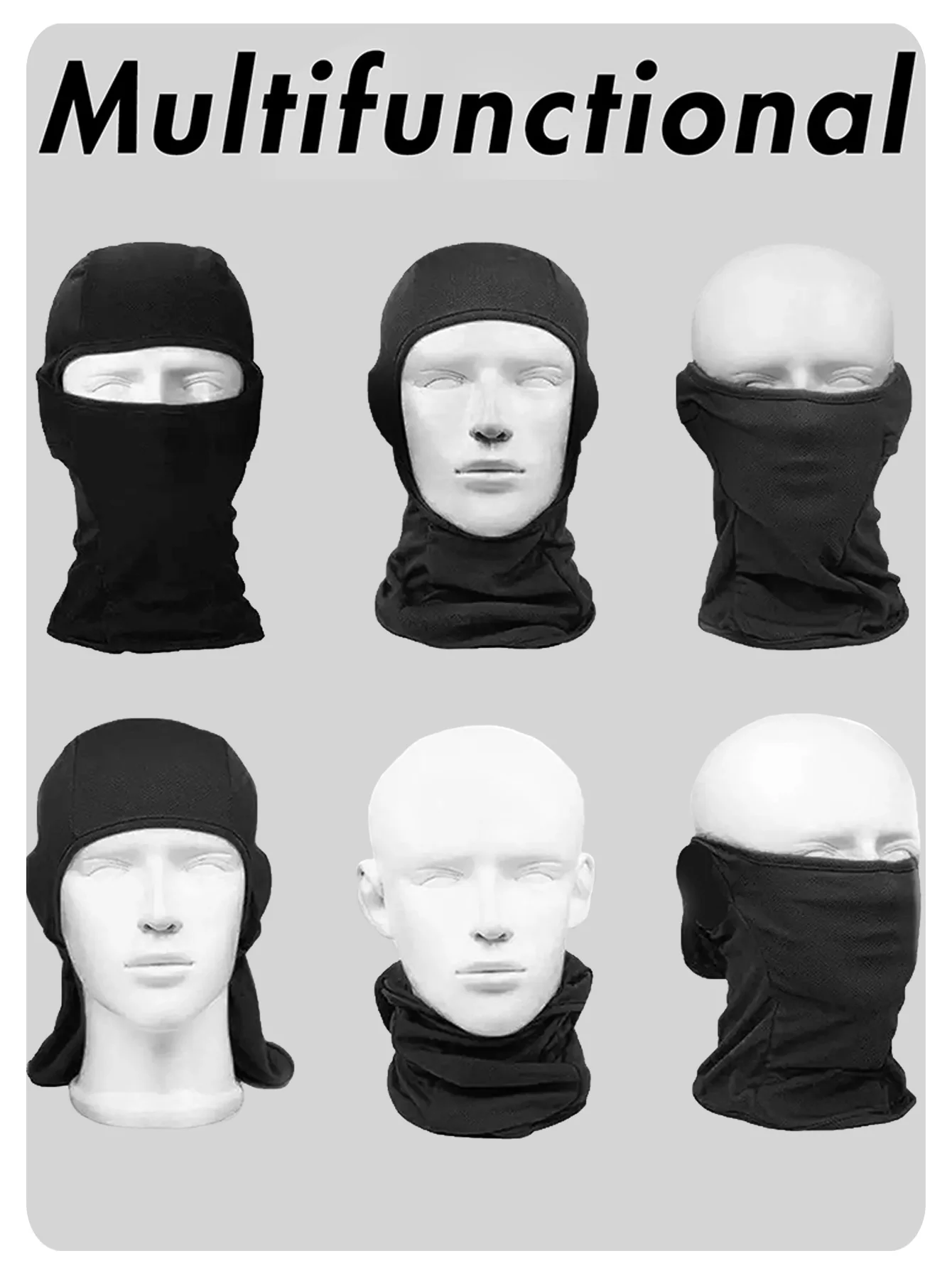 Motorcycle Balaclava Sun Protection Full Face Mask Breathable Mesh Airsoft Mask Balaclava Bicycle Cycling Head Cover Unde