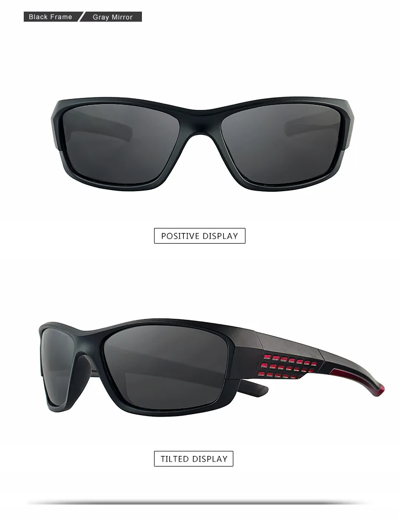New Black Frame Glasses Sports Sunglasses Polarized Men and Women Brand Designers Driving Fishing Sun Glasses UV400