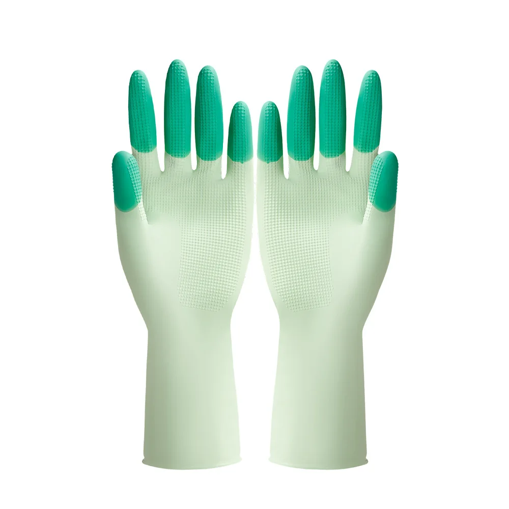Silicone Dishwashing Cleaning Gloves Kitchen Supplies Anti Slip Convenient Long Dishwashing Gloves Reusable Durable Household